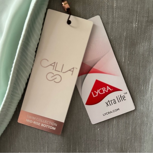 Calia wide banded, high leg swim bottoms in minty aura waves size XXL - Picture 6 of 9